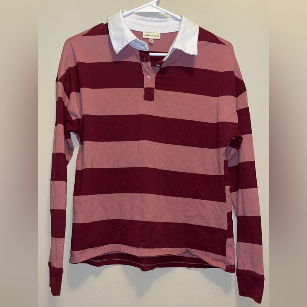 Striped polo style tee